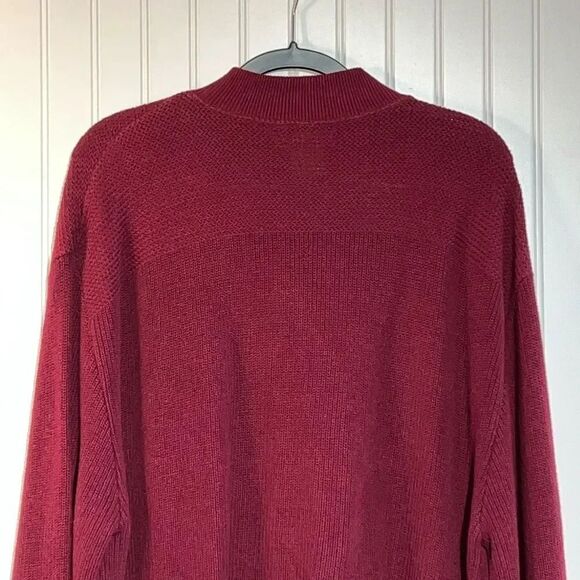 LL Bean Button VNeck Sweater Men 2XL Long Wine Long Sleeve CabinCore GrandPaCore - Picture 8 of 10